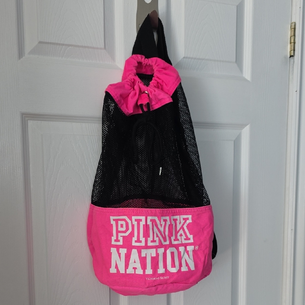 Victoria's Secret Pink Nation Black and Pink Backpack